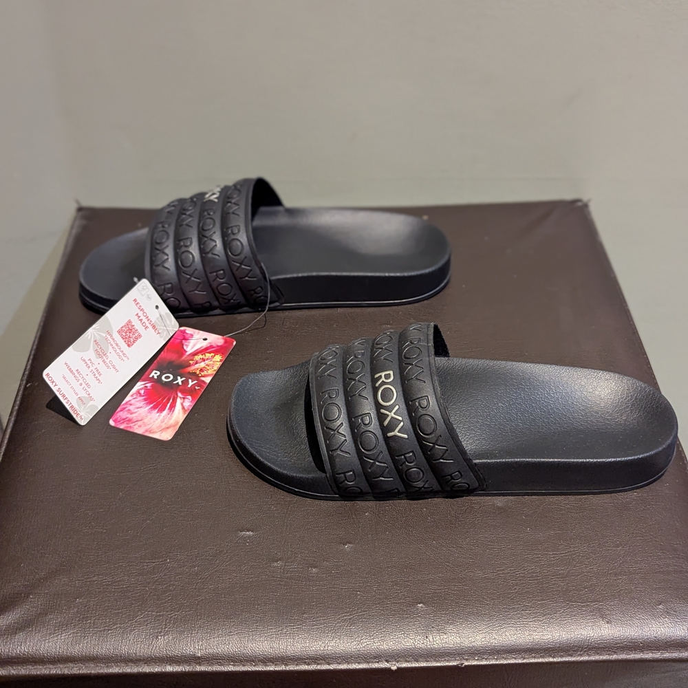 Roxy Black Slide Sandals